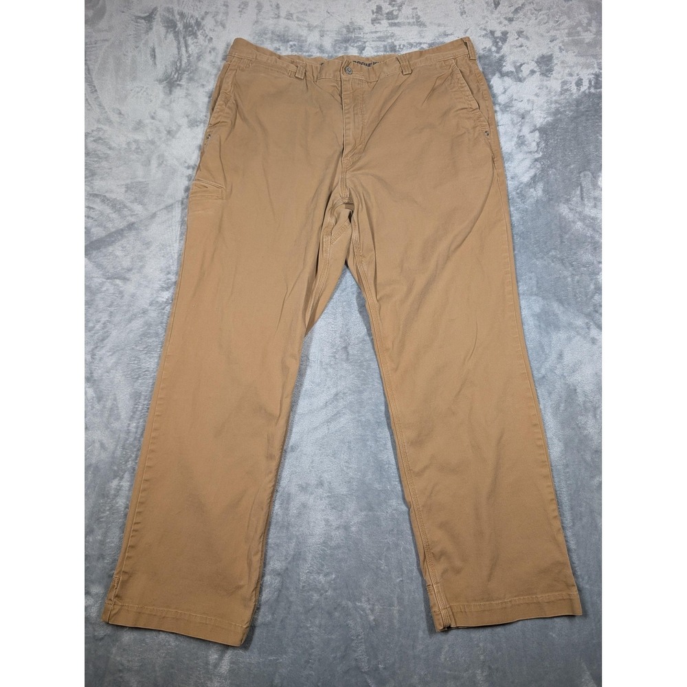 Duluth Trading Flex Ballroom Khakis Pants Mens 40x32 Beige Fleece Lined Stretch